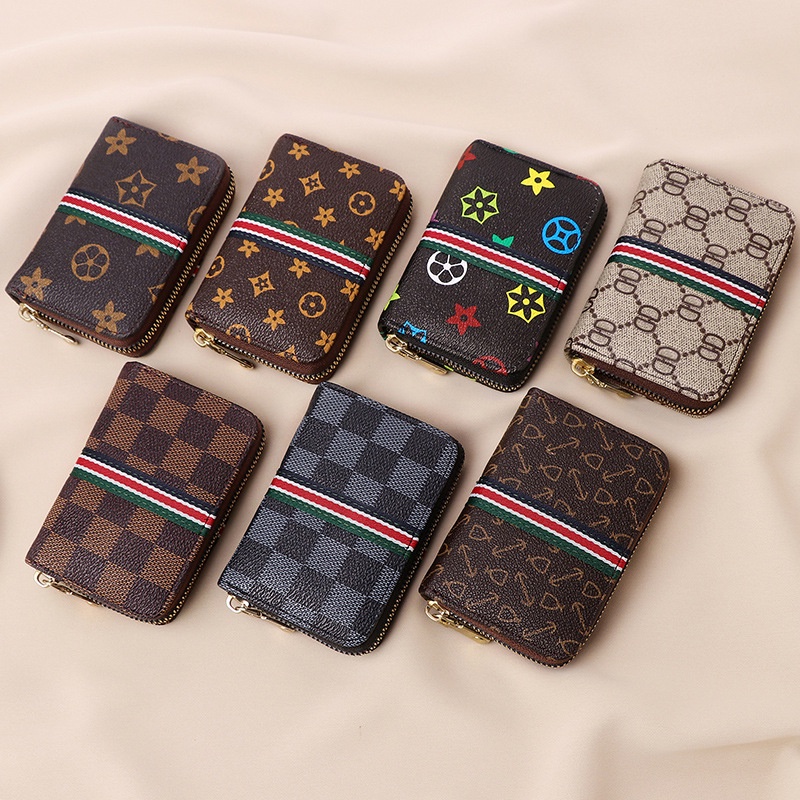 ANACAMI พร้อมส่ง กระเป๋าสตางค์ใส่บัตร ใบสั้น ใส่บัตร ใส่นามบัตร ซิปทอง มี 4 สี มีให้เลือกหลายแบบ