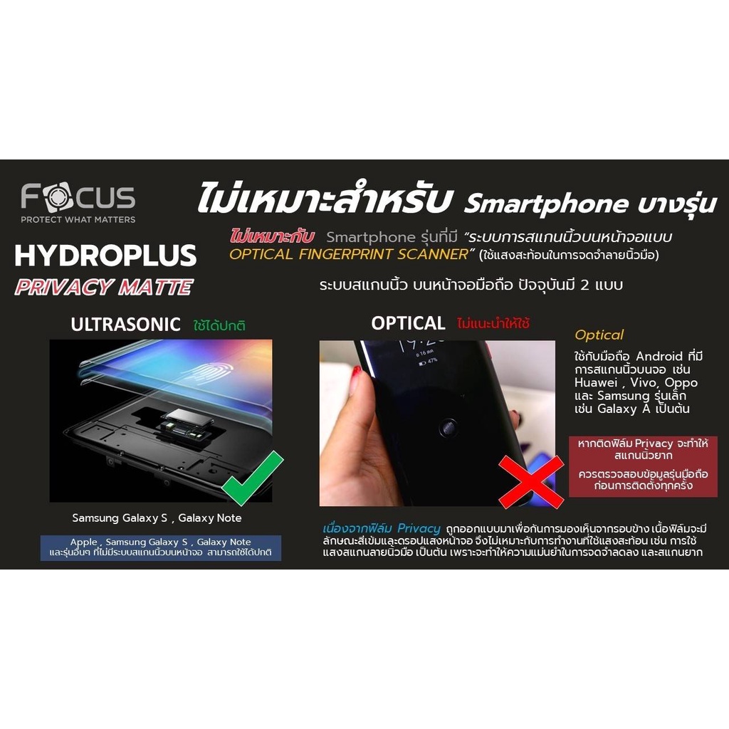 FOCUS ฟิล์มไฮโดรเจล Samsung A52 5G/ A52 4G/ A52s 5G/ A51/ A50,A50s/ A42 5G/ A36 5G/ A35 5G/ A34 5G/ A33 5G