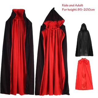 Halloween Costume for men woman kids Female Girl Boy adult Death Scary Devil Role Red Black Witch Vampire Long Cape Cloak Hooded