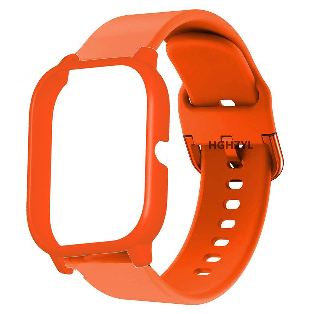 สาย + เคส สําหรับ Huami Amazfit Bip U Pro / GTS 2e MIni / GTS 2mni / Amazfit GTS สายนาฬิกา ซิลิโคน + เคส TPU
