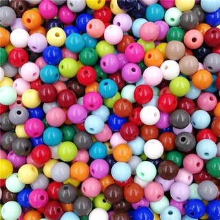 เครื่องประดับลูกปัดหลากสี Diy 8 มม. 100 ชิ้น