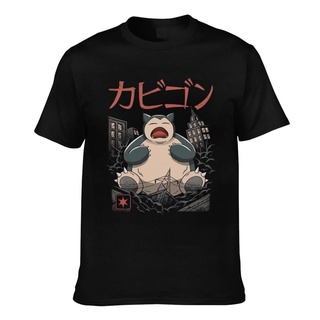 Pokemon Kaiju Snorlax Mens Short Sleeve T-Shirtเสื้อยืด เสื้อขาว