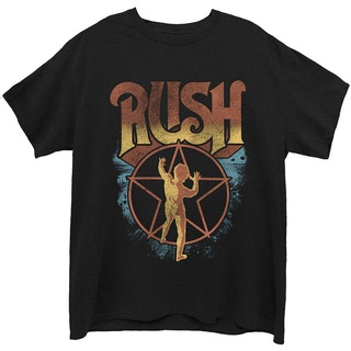 เสื้อยืด ผ้าฝ้าย 100% พิมพ์ลาย Rush Starman Neil Peart Geddy Lee Alex Lifeson แฟชั่นคู่รัก สําหรับผู้ชายSize S-5XL