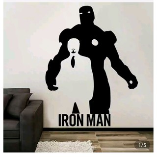 home decorate อะคริลิก3Dตกแต่งผนัง ซุปเปอร์ฮีโร่ IRON man แผ่นภาพอะคริลิคลายการ์ตูนตกแต่งผนัง ของตกแต่งDIY.