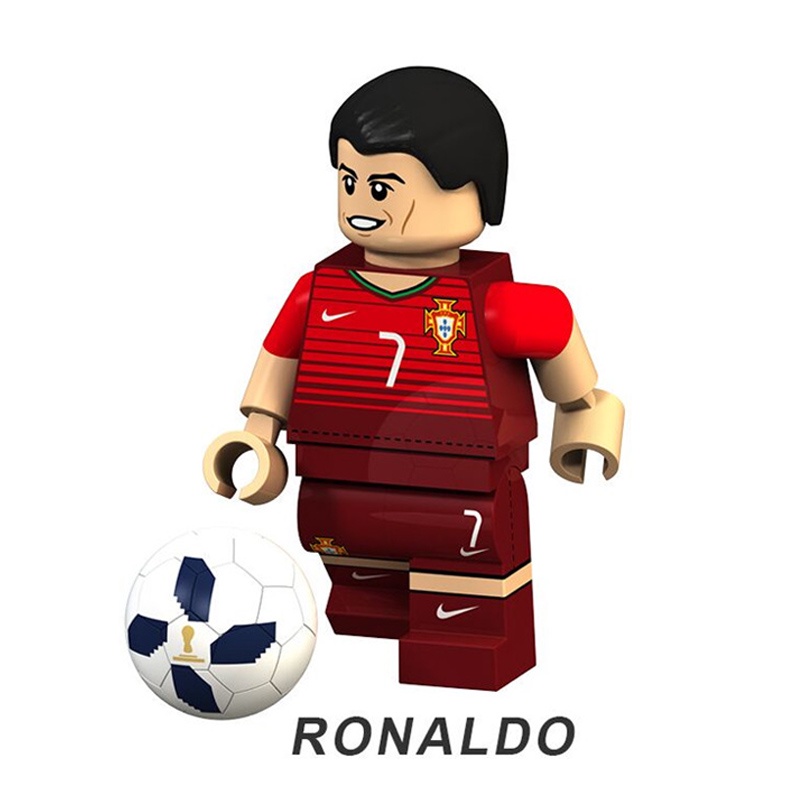 บล็อคตัวต่อ FI-FA รูปนักกีฬาฟุตบอลชื่อดัง Ronaldo Portugal ขนาดเล็ก ของเล่นสําหรับเด็ก