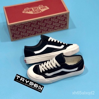 สินค้าลิขสิทธิ์แท้ Vans Old Skool Style 36 Decon SF Salt Wash Black White / Navy Denim รองเท้าลำลอง