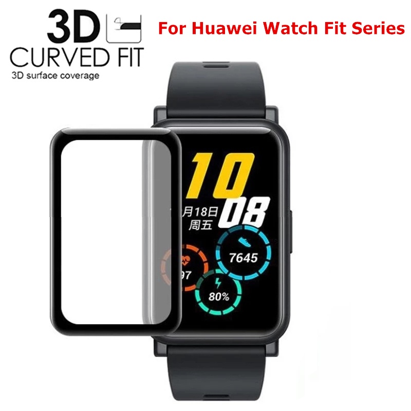 ฟิล์มกันรอยหน้าจอ แบบนิ่ม 3D HD สําหรับ Huawei Watch Fit Fit 2 Fit Mini Fit New Honor Watch ES