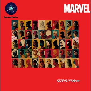 โปสเตอร์ภาพวอลเปเปอร์ติดผนังลาย Marvel "Heros Head Icon" 50.5x35 ซม.