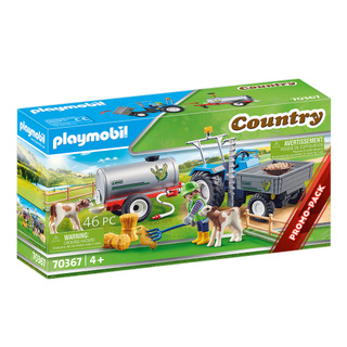 Playmobil 70367 Loading Tractor with Water Tank แอ็คชั่นฟิกเกอร์ เซ็ตโปรโมชั่น รถแทรกเตอร์พร้อมถังเก็บน้ำ