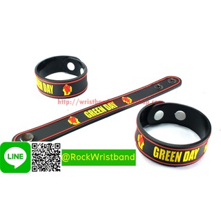 GREEN DAY ขายริสแบนด์ กรีนเดย์ GDY79NA Wristband สายรัดข้อมือวงร็อค