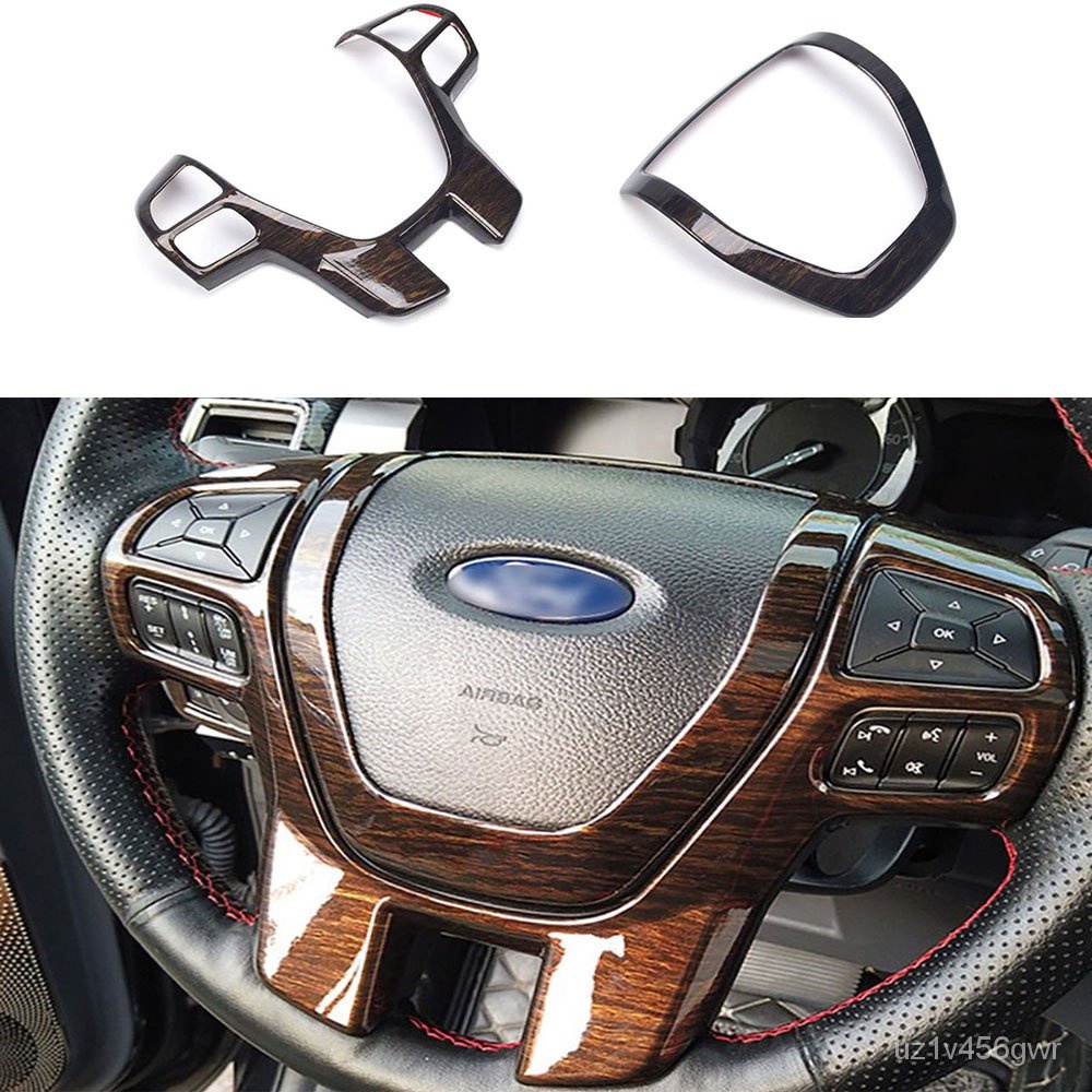 ABS Wood Grain Steering Wheel Frame Decorator Cover Fit For Ford Ranger ...