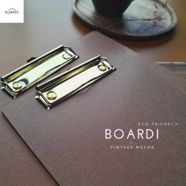 BOARDI / Vintage Mocha คลิปบอร์ดไม้ คลิปสีทอง A4/ A5/ Half A4