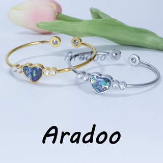 Aradoo Sea Abalone Shell Trace Element Antiradiation สร้อยข้อมือหินประจุลบธรรมชาติ กระชับสัดส่วน ดูแลสุขภาพ สร้อยข้อมือ