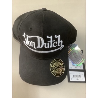 หมวกแก๊ป สีดำปักโลโก้ขาว แบรนด์ VonDutch (ของใหม่ป้ายห้อย)