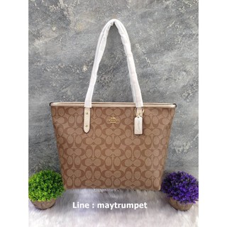 COACH รุ่น CITY ZIP TOTE IN SIGNATURE CANVAS (COACH F31158)