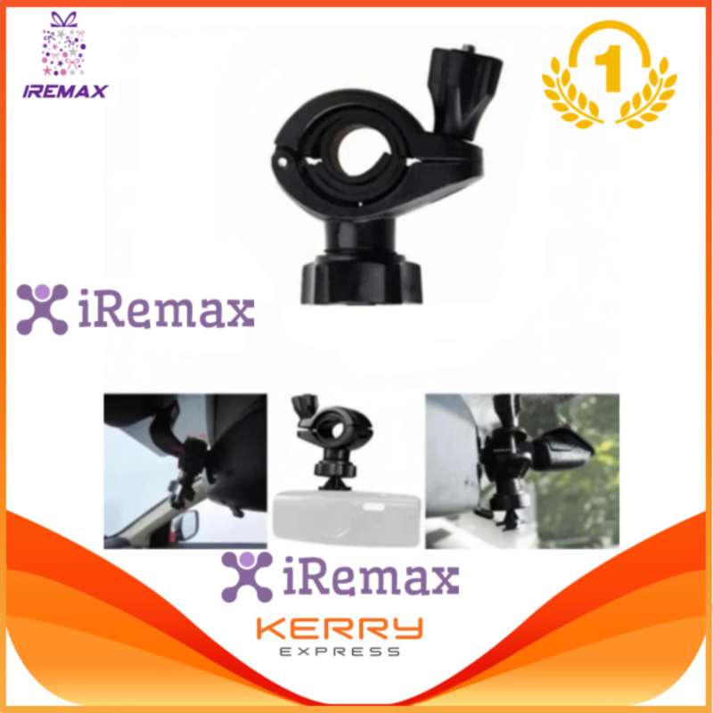 iRemax ขายึดกล้องติดรถยนต์ กับก้านกระจกมองหลัง ขาตั้ง กล้องบันทึกหน้ารถ หัวสไลด์ สีดำ (STAND CAR CAMERA)