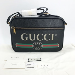 New! Gucci Print Messenger Grain Leather ปี19  Size : 13.5 x 9 x 3.5 นิ้ว