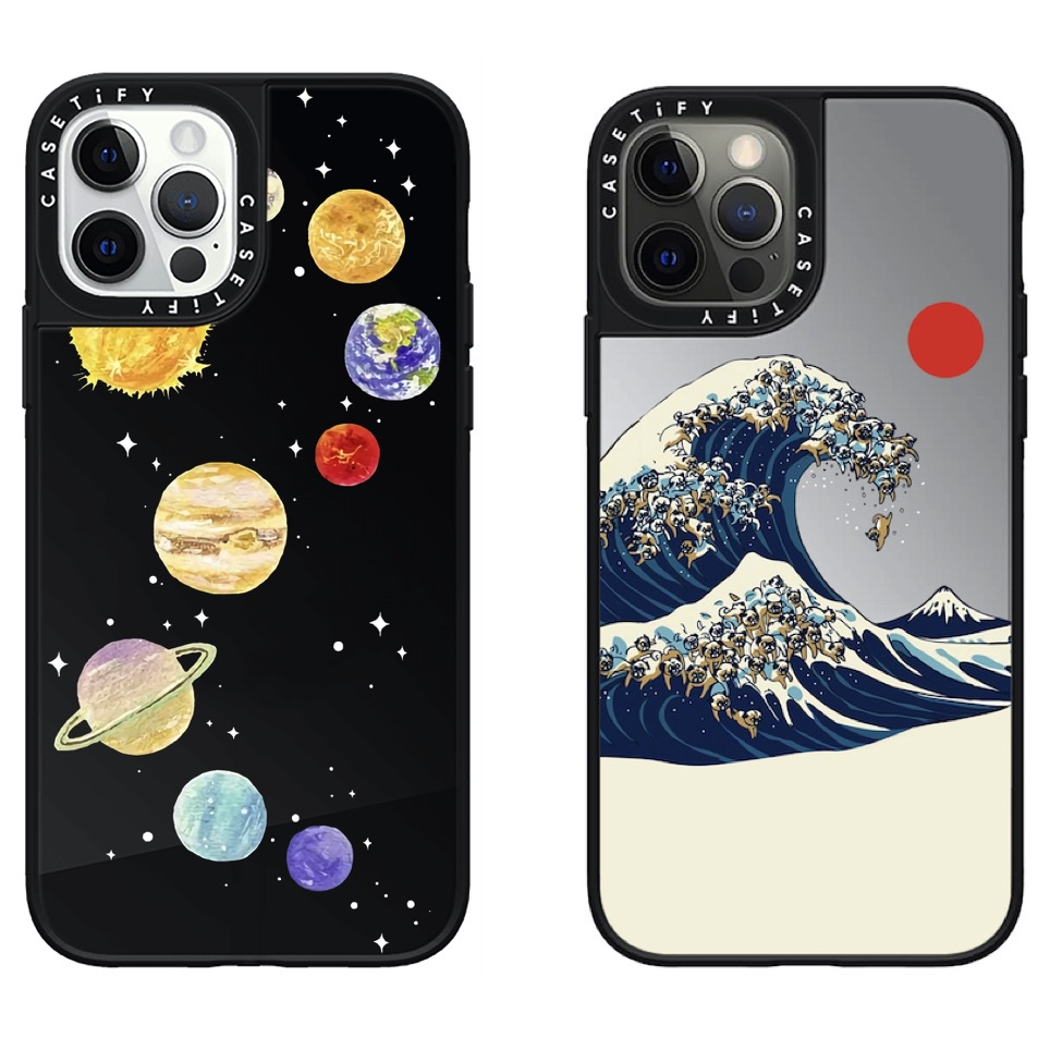 Planets Wave ภาพวาด Glossy Matt Mirror Hard เคสโทรศัพท์สําหรับ iPhone 16 15 14 13 12 11 Pro Max Plus