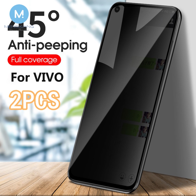 ฟิล์มกระจกนิรภัยกันรอยหน้าจอ กันแอบส่อง สําหรับ VIVO Y02S Y77 Y16 V25 Y35 Y22S Y22 Y76 Y1S Y15S Y51 Y31 Y20i Y20S Y12S Y50 Y17 Y15 Y12 Y11 Y93 Y91 Y95 Y91i Y20S G V20SE 4G 2 ชิ้น