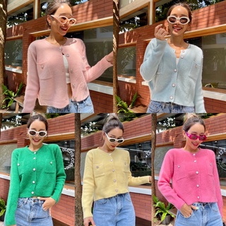 💫พร้อมส่ง💫เสื้อคลุม คาร์ดิแกน เสื้อคลุมน่ารัก เสื้อคลุมสีพาสเทล คลุมเจ้าหญิง คลุมผ้าวิ้ง ป้าย wora