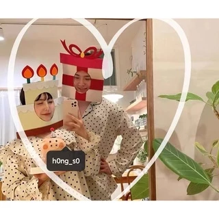 พร้อมส่ง🇹🇭 เซ็ตคู่ถูกกว่า หน้ากากเค้ก หน้ากากของขวัญ พร็อพวันเกิด หมวกวันเกิด