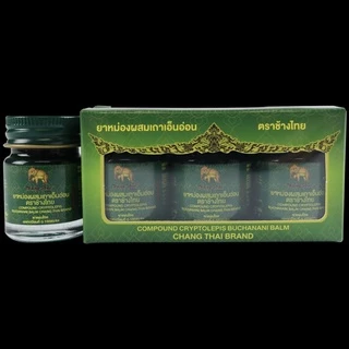 ยาหม่องเขียว ผสมเถาเอ็นอ่อน ตราช้างไทย