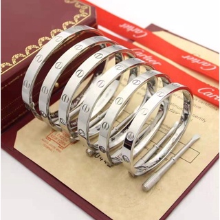 CARTIER LOVE BRACELETS เครื่องประดับ กำไลข้อมือแบรนด์คาร์เทียร์ สีเงิน สีทอง ข้อมือคาร์เทียร์ผู้ชาย กำไลวงแฟชั่นผู้หญิง