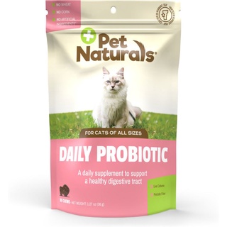 * แก้ท้องเสีย ถ่ายเหลว สำหรับแมว Pet Naturals Daily Probiotic Cat Chews, 1.27-oz bag, 30 count