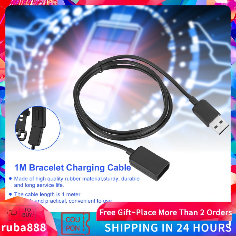 Ruba888 5i ยาง TPE ลวดสร้อยข้อมือสมาร์ทสายชาร์จ USB ที่ชาร์จนาฬิกาสําหรับ Huawei 4
