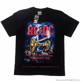 ผ้าฝ้าย 100% เสื้อวง AC/DC ac/dc เสื้อยืดวง ACDC เสื้อวงร็อค acdc S-3XL