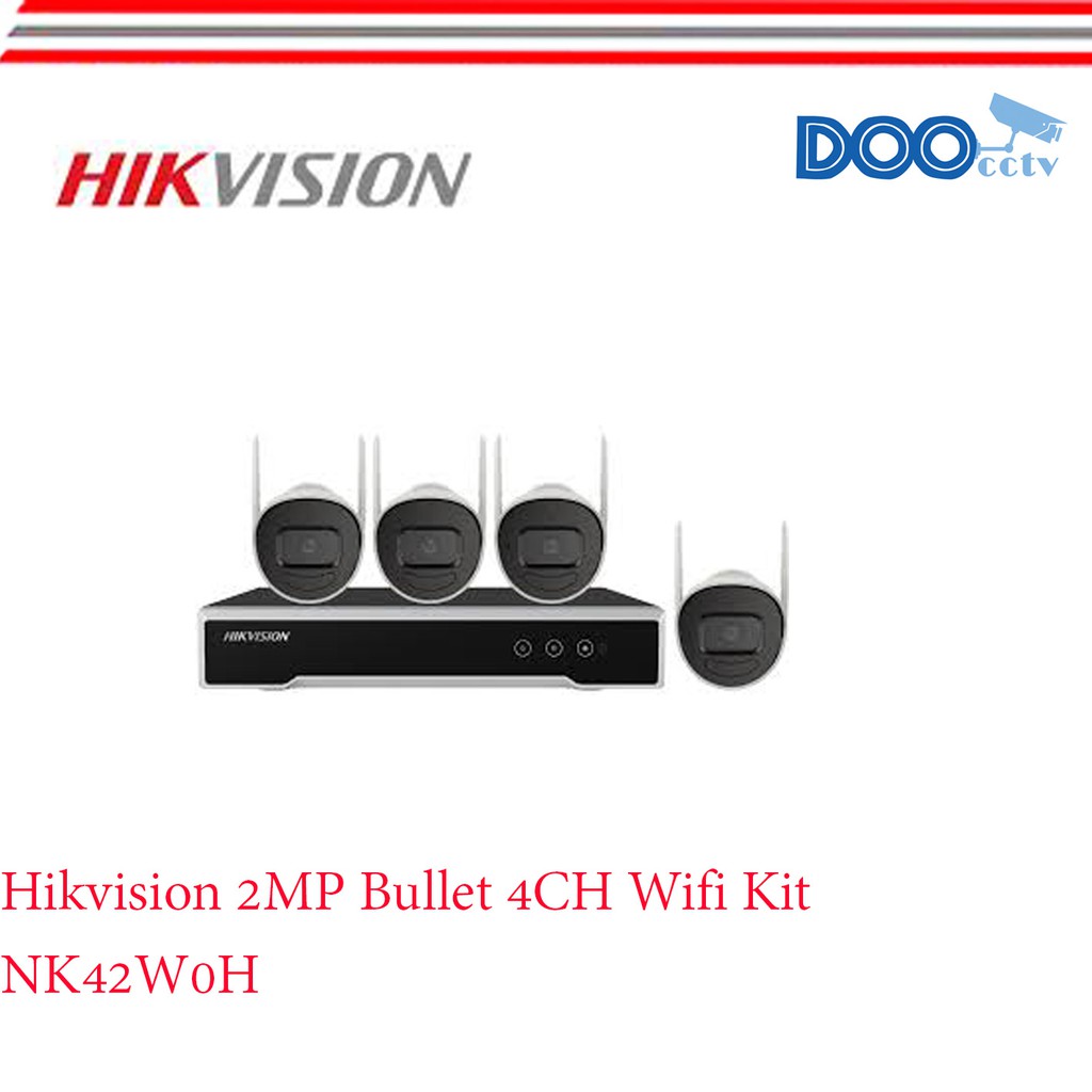 ชุดกล้องวงจรปิด Set. 4CH. IP Camera HIKVISION Wifi Kit NK42W0H(D)
