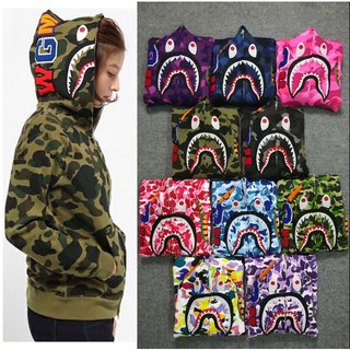 ใหม่ BAPE เสื้อแจ็กเก็ต กันหนาว มีฮู้ด ลายพราง ลําลอง สําหรับผู้ชาย ผู้หญิง