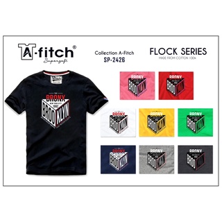 A-FITCH Supersoft T-Shirt SP-2426 เสื้อยืด คอกลม สกรีนกำมะหยี่ ลายสวย ผ้านุ่ม สวมใส่สบาย