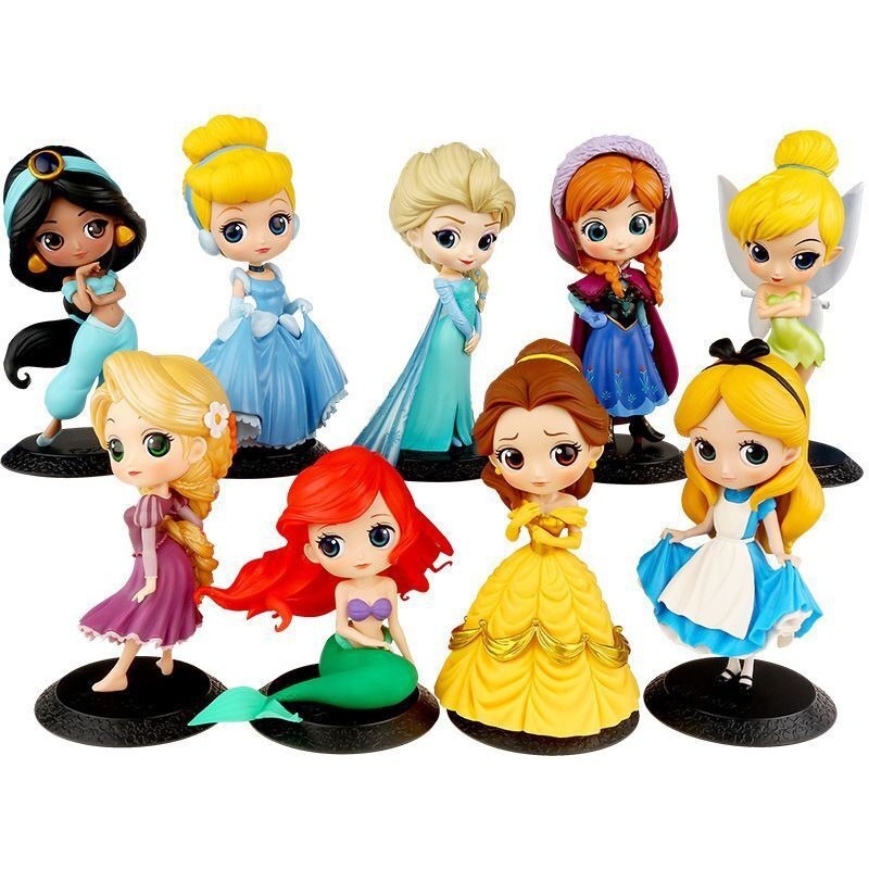 Qposket ตุ๊กตาเจ้าหญิงหิมะสีขาว Rapunzel Mermaid Cinderella