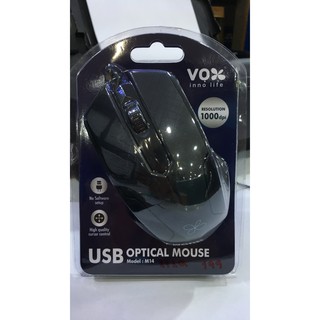 Mouse USB Optical VOX M14 Black คอมพิวเตอร์ มือถือ VGA การ์ดจอ หูฟัง HDMI Case Mainboard Game เกม จอ สำนักงาน โทรศัพท์ C