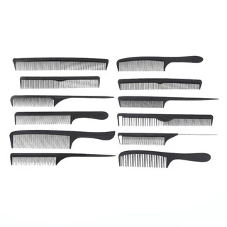 Monja หวีจัดแต่งทรงผม ไฮไลท์ 12 แบบ อเนกประสงค์ สีดํา DIY hair comb black hairdressing tools