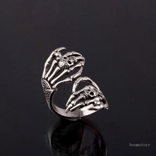 Boom Gothic Open Ring Gift for Women Men Girls Boy Teen Skeleton Hand Ring Halloween