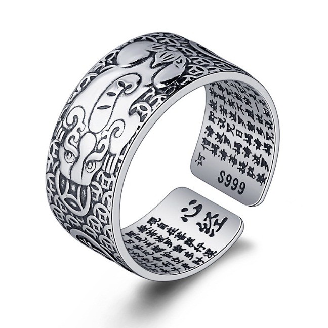 แหวนปี่เซี๊ยะเรียกทรัพย์ แหวนมงคล จากฮ่องกง ขนาดฟรีไซส์ ปรับได้