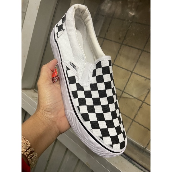 🛒😈 สินค้าพร้อมส่ง รองเท้าผ้าใบ(ตารางขาวดำ/ขอบขาว)🛍 sz.36-45 สินค้าพร้อม