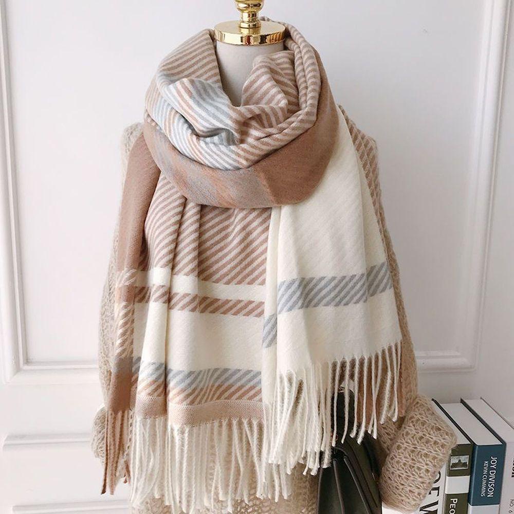 Cabeza ผู้หญิงผ้าพันคอแฟชั่นสบายๆFaux Furพู่ลายสก๊อตเสื้อกันหนาวTops WARMฤดูใบไม้ร่วงฤดูหนาวผ้าคลุมไหล่ผ้าพันคอ - รูปที่ 4