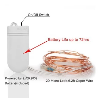(ฟรีแบตเตอรี่) 1 เมตร / 2 เมตร / 3 เมตร ใช้แบตเตอรี่ สายไฟคริสต์มาส นางฟ้า ตกแต่ง ไฟ led ปาร์ตี้