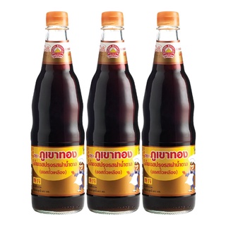พร้อมส่ง! ภูเขาทอง ซอสปรุงรส ฝาน้ำตาล 600 มล. x 3 ขวด Golden Mountain Sauce Brown 600 ml x 3 Bottles