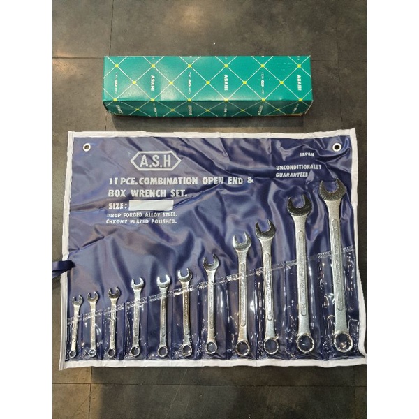ประแจแหวนปากตาย ASAHI 11PCS (8-24)