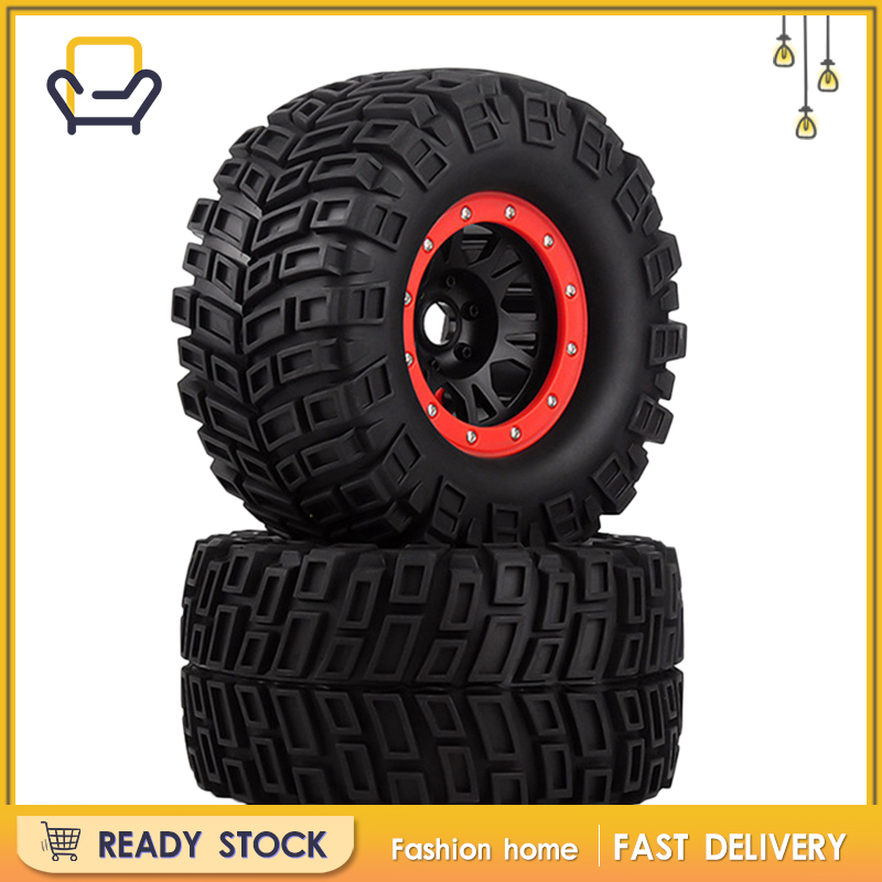 【Fashion home】17mm Hex Plastic Wheel Rims and Rubber Tires Set for BUSH ...