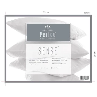 PERICO หมอนหนุน Mi Sense รุ่น Medium สีขาว เนื้อผ้าผลิตจาก Cotton Down Proof ระดับความนุ่มแน่นหมอนโรงแรม5ดาว ของแท้100%