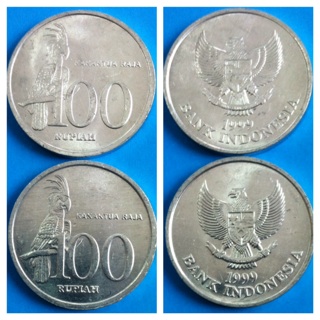 2เหรียญอินโดนีเซีย ปี 1999 หน้าเหรียญ100rupiah