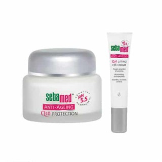 Sebamed Anti-Ageing Q10 Cream 50 ml. + Sebamed Anti-Ageing Q10 Lifting Eye Cream 15 ml. (1เซท)ราคาถูก