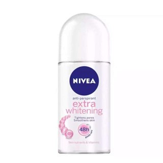 นีเวีย ลูกกลิ้ง ขวดใหญ่50มล. สีขาวชมพู Nivea extra white roll on