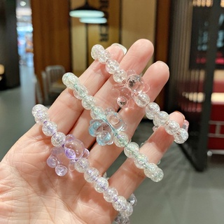 ✨หนังเชือกมัดผม สร้อยข้อมือ หมีน่ารักๆ สไตล์เกาหลี✨💢พร้อมส่ง💢