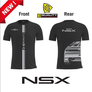เสื้อซิ่ง ลาย NSX เสื้อยืด คอกลม เนื้อผ้านุ่ม ใส่สบาย (สีขาว/ดำ)